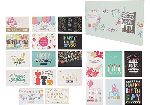 20 Pack Birthday Cards with En11