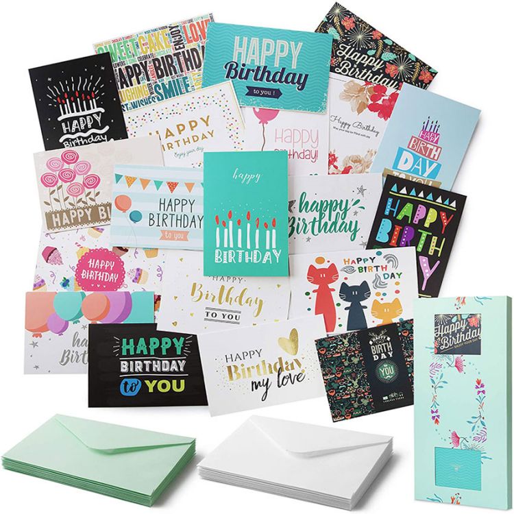 20 Pack Birthday Cards with En2