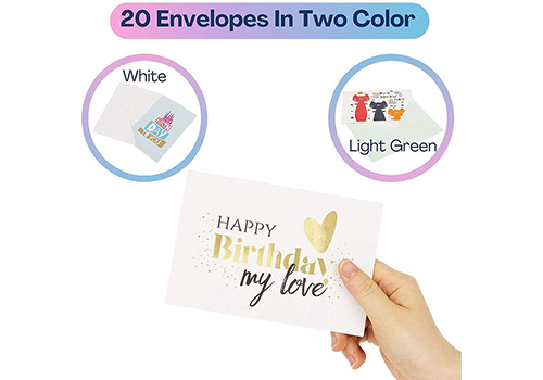 20 Pack Birthday Cards with En61
